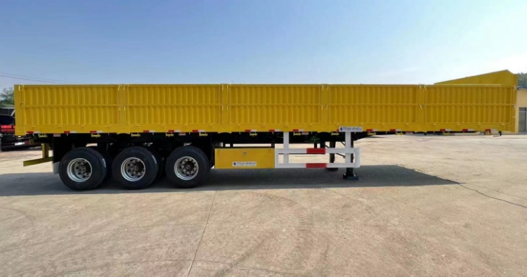 60 Ton High Drop Side Semi Trailers for Sale in Congo | Flatbed Trailers with Dropside Wall