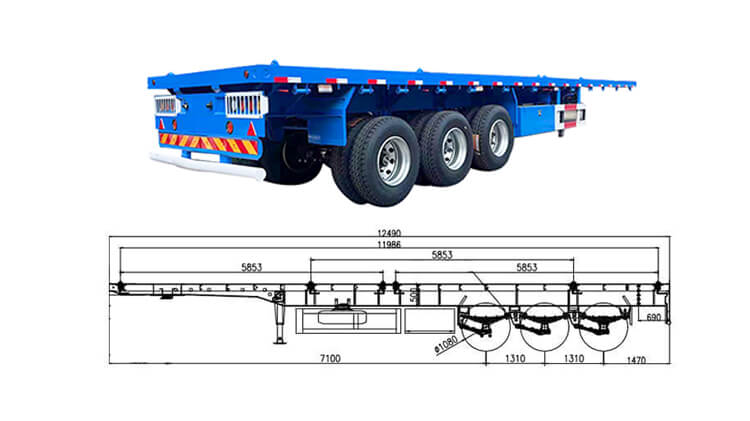 3 Axle 40ft Container Flatbed Trailer for Sale in Dar es Salaam Tanzania